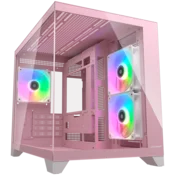 COUGAR FV150 Mini RGB PC Case, Mid tower, Pink - CGR-2QA6P-RGB