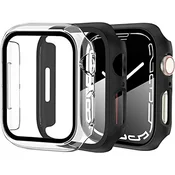 shumee 2x ETUIJA ZA URE APPLE WATCH SERIES 7 41mm ČRNA IN PROZORNA