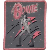 David Bowie Pink Flash Woven Logo Našitek za šivanje 100 x 90 mm
