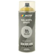 Industrijski akrilni lak sprej RAL HG 400ml Motip - RAL 1012 limona rumena