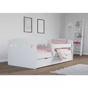 Drveni deciji krevet Julia sa fiokom - beli - 180x80 cm