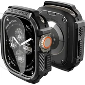 Ovitek SPIGEN RUGGED ARMOR & kaljeno steklo za Apple Watch Ultra 1/2/3 (49 mm) mat črna