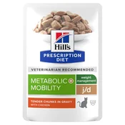 Hills Prescription Diet Metabolic + Mobility vrečka za uravnavanje telesne teže za mačke 12 x 85 g