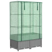 shumee vidaXL Visoka greda s prevleko za rastlinjak videz ratana 80x40x138 cm