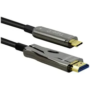 ROLINE Roline USB-C® / HDMI / steklena vlakna adapterski kabel USB-C® vtič\, HDMI-A vtič 30.00 m črna 14.01.3474 #####4K UHD\, zaščiten HDMI kabel, (20416207)