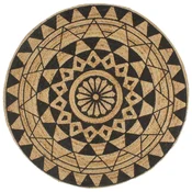 Rucno radeni tepih od jute s crnim uzorkom 120 cm