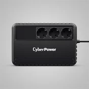 CYBERPOWER UPS BU650EG (3 Schuko) 650 VA (360 W), 230 V linijski interaktivni neprekidni napajanje za uštedu energije, AVR
