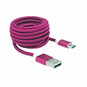 USB Kabl 2.0, USB A - micro USB B, 1,5m, M/M S-Box, Pink