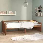 vidaXL Trosed z ležiščem medeno rjava trdna borovina 90x200 cm