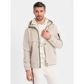 Ombre Functional mens transitional jacket with hood - beige