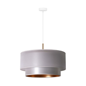 Duolla - Luster na sajli NANTES 1xE27/15W/230V precnik 45 cm srebrni/bakarni