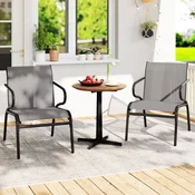 Costway Set 2 vrtnih stolov sivi