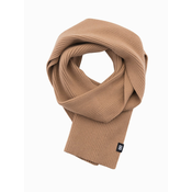 Ombre Mens monochromatic ribbed knit scarf - light brown