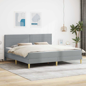 vidaXL Konstrukcija postelje Svetlo siva 200 x 200 cm Poliester