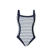 SUNFLAIR Enodelne kopalke temno modra/bela