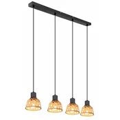 Viseca lampa crna mat, 4x E27 LED