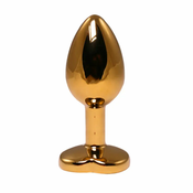 Anal butt plug metal srce Gold S + POKLON kesica