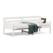 Vidaxl Izvlečna postelja brez vzmetnice bela 90x190 cm trdna borovina