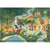 Clementoni - Puzzle Kompaktni zgodbeni zemljevidi Knjiga o džungli - 1 000 kosov