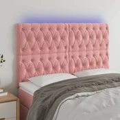 LED uzglavlje ružicasto 160x7x118/128 cm baršunasto