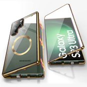 Magnetni Full-Body ovitek s steklom Stronghold MagLock za Samsung S23 - titanium gold