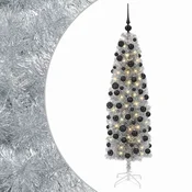 Vidaxl Umetno ozko božično drevesce z božično kroglico 240 cm 300 LED