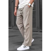 Madmext Beige Regular Fit Mens Parachute Pants 6504