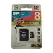 SiliconPower 8GB MicroSDHC C10 + SD adapter 8808 ( MCSP8G10A/Z )