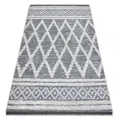 eoshop Preproga ECO SISAL BOHO MOROC Diamonds 22297 brki - dve ravni flisa siva/krem, recikliran bombaž ( - Velikost: 136x190 cm)