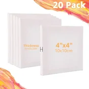 JMIATRY slikarska platna 20 kos – 10 x 10 cm bela