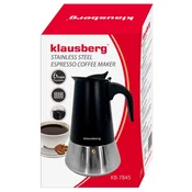 slomart Kavos aparat za espresso Klausberg KB-7845, 6 skodelic, nerjavno jeklo, črna/srebrna