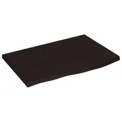 Vidaxl Mizna plošča temno rjav 60x40x2 cm obdelana trdna hrastovina