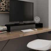 Greatstore Stojalo za TV/Računalniški Zaslon Črno Steklo 100x30x13 cm