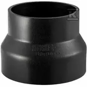 Geberit PEHD redukcija (konus) 75x50 simetrična kratka, črne barve (HDPE odvodnjavanje)