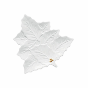 EASY LIFE Holly&Berries bijeli tanjur 22x22cm/ oblik lista/ poklon pakiranje/ porculan