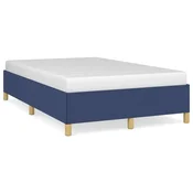 shumee vidaXL Posteljni okvir brez vzmetnice moder 120x190 cm blago