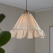 PR Home viseča svetilka Estrid, bež, tkanina, O 40 cm, E27 - Dnevna soba/jedilnica - Podeželska hiša/Rustikalna - Tkanine/tekstil