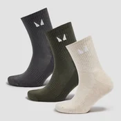 MP unisex nogavice (3 pari) - peščena/gozdno zelena/temno siva - UK 12-14