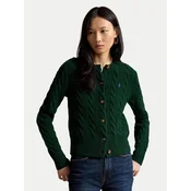 Polo Ralph Lauren Pletena jopica 211972104503 Temno zelena Slim Fit