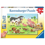 Ravensburger sestavljanka Živali, 2 x 12 delov (7590)