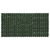 Vidaxl Ograja za balkon z listi Temno zelena 300 x 150 cm