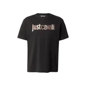 Just Cavalli Majica svetlo rjava/črna