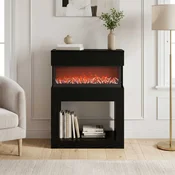 vidaXL Električni kamin Črni hrast 64 x 30 x 87 cm Inženirski les