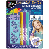 Markeri za tetoviranje Kidea - 3 komada + 2 šablone
