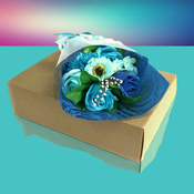Buket cvijeca od sapuna - Blue (Box)Buket cvijeca od sapuna - Blue (Box)