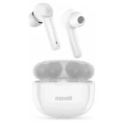 Maxell Dynamic+ Brezžične slušalke, v ušesa, s polnilnim etuijem, bele