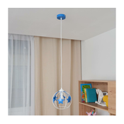Djecji luster na sajli STARS 1xE27/15W/230V plava/bijela