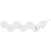 home Produžni kabel, podesivi, 5 uticnica, 1.5 mm2,1.4 met, USB - NVH 05K / USB
