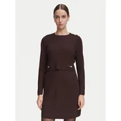 Morgan Pletena obleka 252-RMILOW Temno rjava Slim Fit