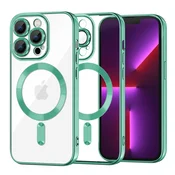 Ovitek Techsuit Luxury Crystal MagSafe za iPhone 13 Pro - svetlo zelen